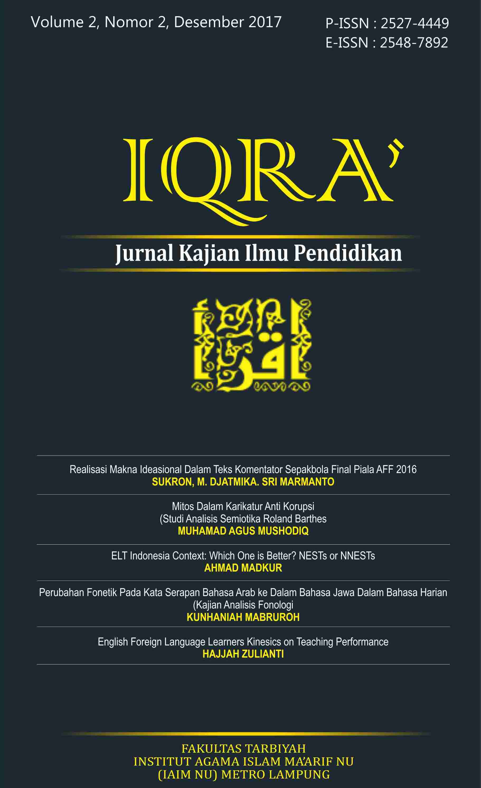 					View Vol. 2 No. 2 (2017): Iqra': Jurnal Kajian Ilmu Pendidikan
				